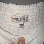 Guess Vintage Smocked Waist Wide Leg Palazzo Pants Ivory Embroidered Boho Sz S Photo 2