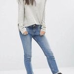 Free People Cream Arctic Fox Mock Neck Zip Back Oversized Wool Blend Sweater S Photo 0