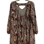 Giddy Up Glamour  Gray Floral Midi Shift Dress Sz M Photo 7