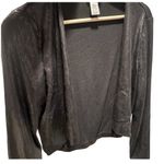 Cache Vintage  Sequin Jacket Cardigan Cropped Matte Black Open Front Womens Photo 9