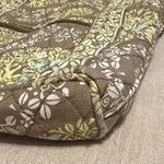 Vera Bradley Large Green and Brown Floral Cotton Crossbody Bag Photo 10