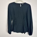 J.Crew Shirred Waist Corset Top in Viscose Crepe Black Size 2 X-Small NWT Photo 3