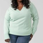 Vince  Plus 3X Women’s Sweater Fluorite Green Wool Cashmere V Neck Pullover $465 Photo 1