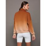NWT Carbon38 Ombré French Terry Half Zip Cactus Brown Size XS Photo 2