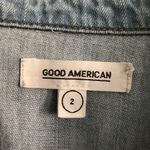 Good American  Blue/Chambray The Boxy Denim Cropped Shirt. Size 2 Photo 8