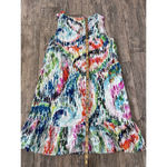 Jams World Women's Paisley Rain print V-Neckline Single Tier Ruffle Dress Size L Photo 6