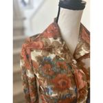 Vintage 70s Brown & Blue Floral Belted Fit & Flare Shirt Dress Photo 6