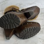 Sam Edelman  Winsford Brown Leather Lace Up Clogs Fur Booties Size 6.5M festival Photo 7