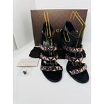 Gucci  Charlotte Black Leather Pink Crystal Jeweled Strappy Sandals Pump EU 39.5 Photo 1