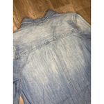 Old Navy  S Shirt Dress Chambray Pop Pull Over Blue Denim Long Sleeve Shift Mini Photo 4