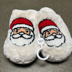 Christmas KatyDid slippers Sz L/XL cream faux fur with Santa face NWT Photo 0