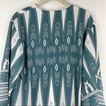 Honeyme Bohemian Blue White Aztec Kimono Wrap Cardigan Photo 2