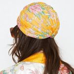 Free People  x We Are HAH Kyoto Kimono Nite Cap Floral Marigold OS NEW Photo 6