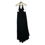 Free People  Lillie Black Layered Halter Maxi Dress M Photo 5
