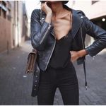 ZARA  Z1975 Skinny Jeans Mid Rise Size 2 Black Stretch Denim Photo 1