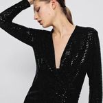 ZARA NWT  Shiny Shimmer Appliqué Draped Mini Dress Photo 3