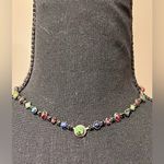 This is a vintage Sorrelli crystal necklace that is signed. Green Photo 0