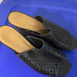 Franco Sarto , Black laser cut wedges size 9.5M Photo 1