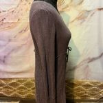 Daisy Fuentes Purple Ribbed Tie Front Sweater Dress Photo 2