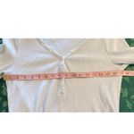 AE Cream Waffle Knit Long Sleeve Henley Top Thermal Button Front Large Cozy Y2K White Photo 4