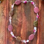 Rose & Fire Cherry Rose Quartz Big & Bold Necklace Pink Photo 2