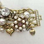 Betsey Johnson Betsy Johnson Vintage Hearts Bows Bracelet Charm Statement Gold Pearls Bunny Photo 7