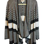 Wrangler Sweater Women's Size Large Cardigan Open Front Black White Photo 0