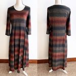 Serengeti Long Modest Brown Green Orange Ombré Earth Tones Lined Dress Size M Size M Photo 1