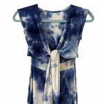 Women’s Tie Dye Stretchy Jumpsuit Open Back Size Small Summer Vacation Party Blue Photo 3