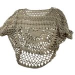 Womens Beige‎ Crochet Kimono Cardigan Boho Macrame Open Knit Cover Up M Tan Size M Photo 1