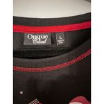 Onque Casual Womens Black Santa Claus Christmas 3/4 Sleeve L Holiday Lightweight Size L Photo 3