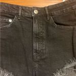 ZARA  Black Denim High‎ Waist Distressed Ripped Frayed Jean Shorts Size 4 Photo 4