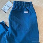 FIGS New! Yola Skinny Petite XXS Scrub Pants Blue with Orange Tie Photo 1