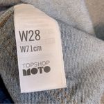 Topshop  Moto Button Front Denim Mini Skirt Size 28 Photo 6