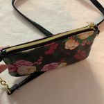 Betsey Johnson floral crossbody purse charger black pink gold bag Photo 8