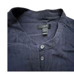 J Crew Women Navy Drapery Oxford Jumpsuit Long Sleeve Elastic Waist SZ 2 Blue Photo 4