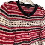 Talbots  Striped Fair Isle Wool Cardigan Sweater Women's Small Red Preppy Classic Photo 1