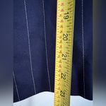 Christian Dior  blazer skirt set navy blue pinstripe short sleeve vintage USA 6 Photo 9