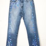 Handpainted Highwaisted Jeans Blue Size 32 Photo 0