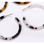 Boutique Handmade Ash Blonde Tortoise Shell Hoop Earrings, 50cm Photo 6