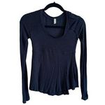 Free People  Intimately Free black long sleeve minimalist shirt XS Photo 0