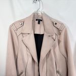 Torrid Plus Size 2X Suede Moto Jacket Light Pink Full Zip Long Sleeve 1642 Photo 6