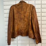 BLUR Italian Leather Distressed Blazer Jacket IT 44 / US 4 Tan Photo 10