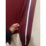 SheIn Womens XL Pullover Half Zip Burgundy Waffle Knit Long Sleeve Top Photo 4