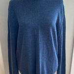 Brooks Brothers  346 Heather Navy Blue Merino Wool Mockneck Sweater Size Large Photo 0