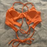 Zaful NWT BIKINI Women's Orange Tie Back Padded High Cut Two Piece Swimsuit Photo 4
