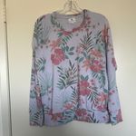 Sundry  Tropical Raglan Pullover Sweatshirt in Lilac Multi Size 1 (Small) Photo 2