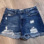 True Craft  High Rise Shorts Denim Blue Jean 7 Distressed Belk Photo 0