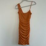 Oh Polly  Lasting Lover Asymmetric Cowl Neck Mini Dress Caramel Photo 4
