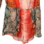 Lovers + Friends Carmella Aztec Python Off Shoulder Long Sleeve Romper Small Photo 6